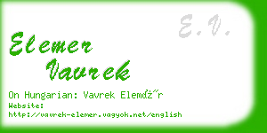 elemer vavrek business card